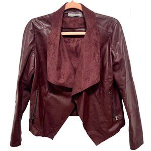 Bagatelle Leather & Suede Burgundy Jacket